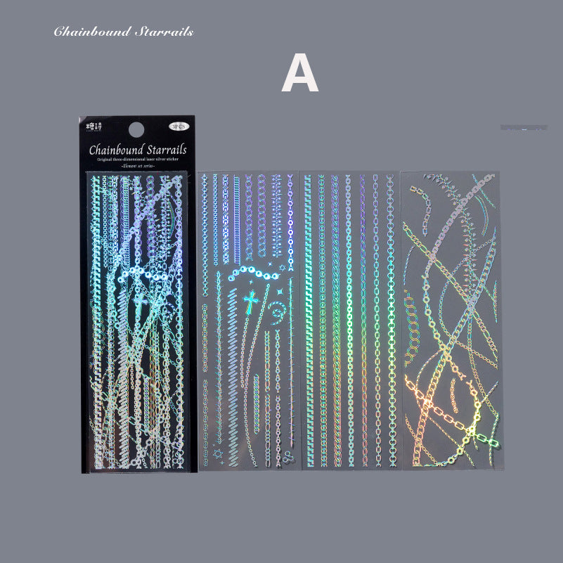 3D Laser Sliver Sticker 3pcs