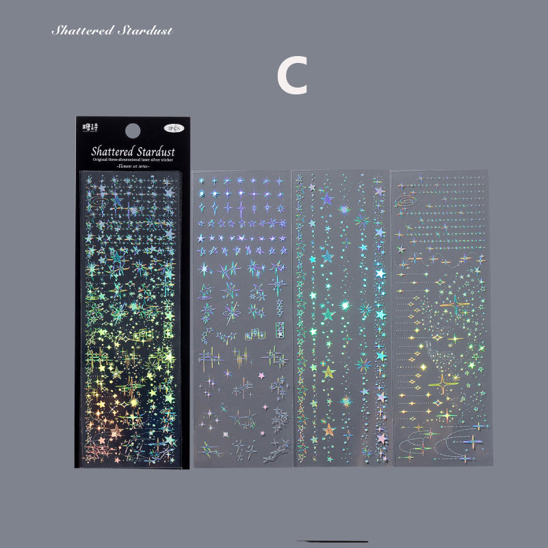 3D Laser Sliver Sticker 3pcs