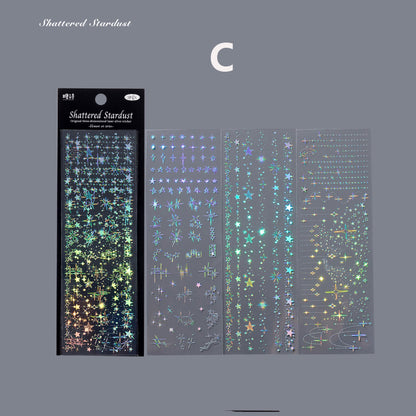 3D Laser Sliver Sticker 3pcs