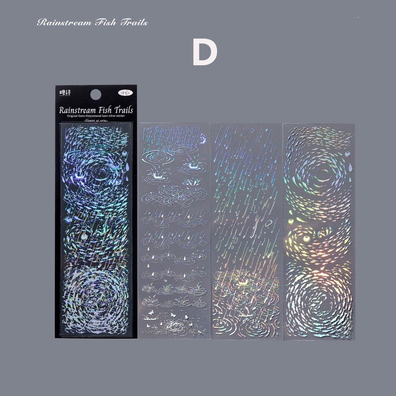 3D Laser Sliver Sticker 3pcs