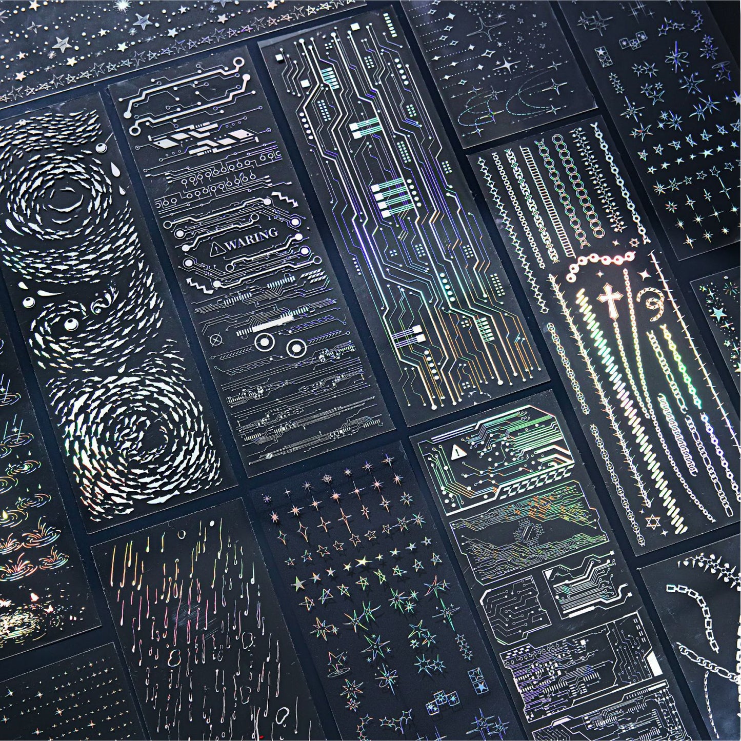 3D Laser Sliver Sticker 3pcs