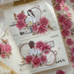 5.5cm*100cm Black Pink Flower Washi PET Tape