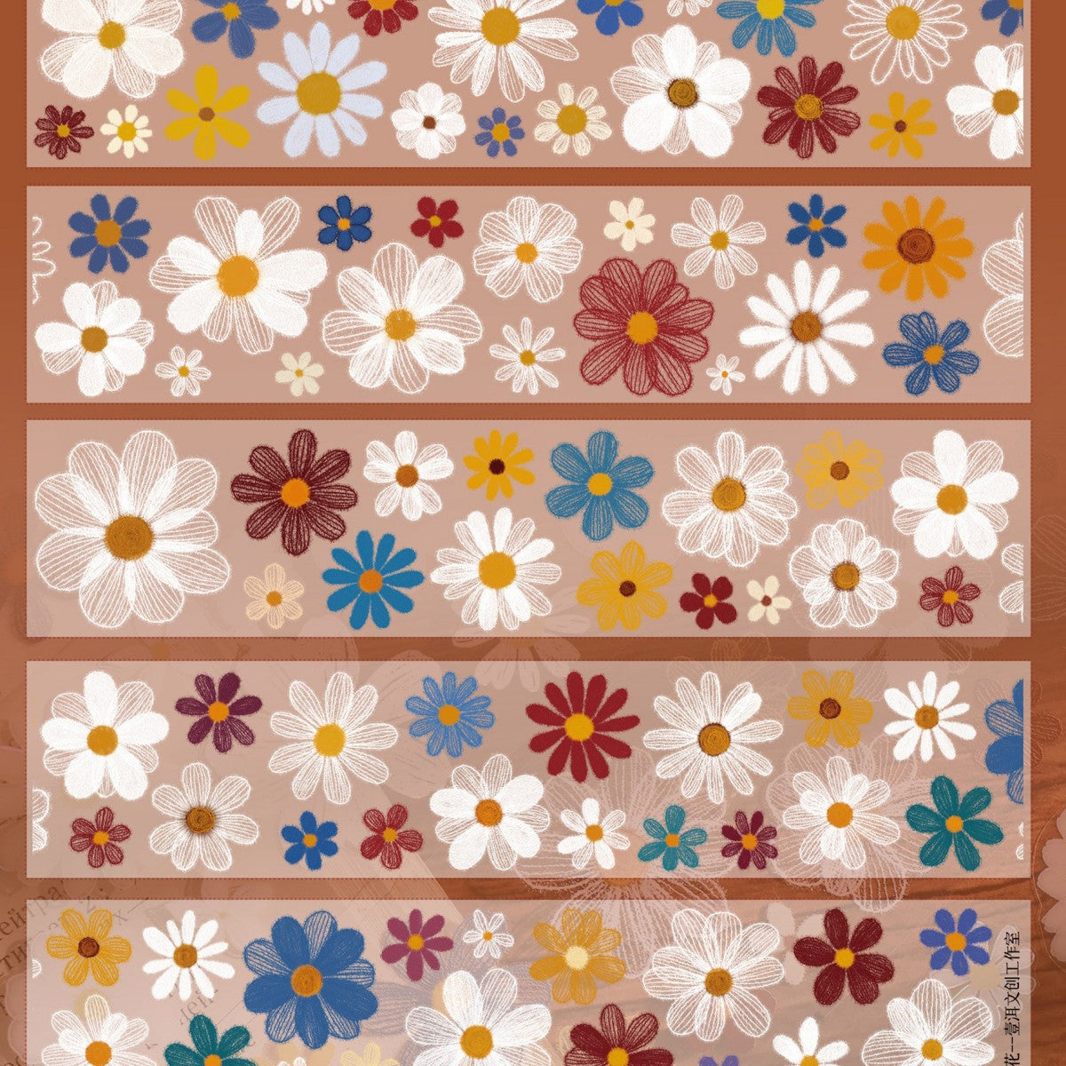 5cm*100cm Die-cutting Velvet Flower Tape