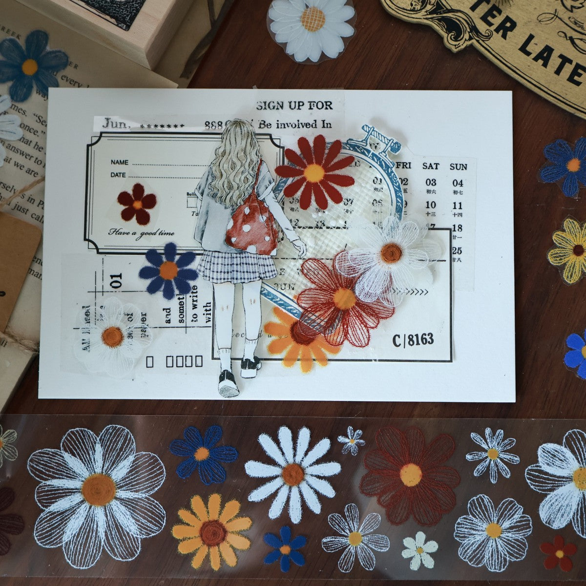 5cm*100cm Die-cutting Velvet Flower Tape