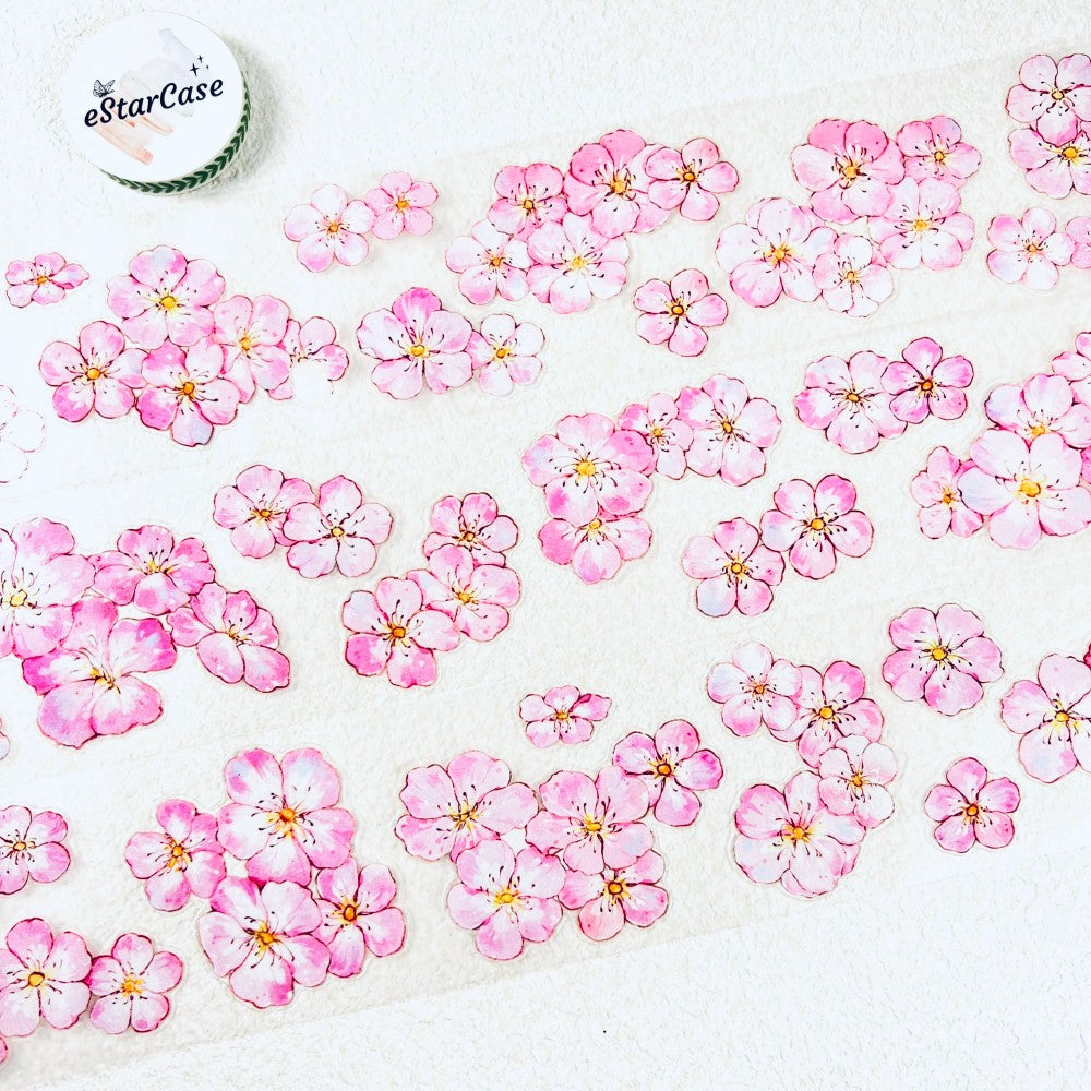 6cm*100cm Pre-cut Pink Flower Tape