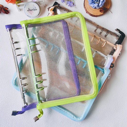A5 Zipper Glitter Clear Storage Album Cover