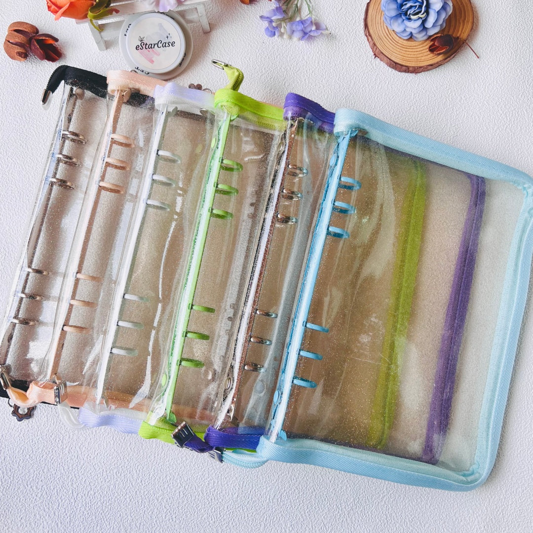 A5 Zipper Glitter Clear Storage Album Cover