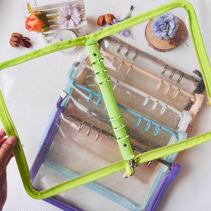 A5 Zipper Glitter Clear Storage Album Cover