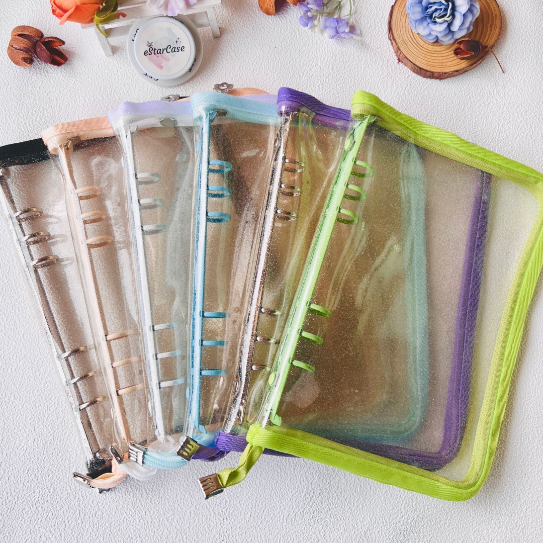 A5 Zipper Glitter Clear Storage Album Cover