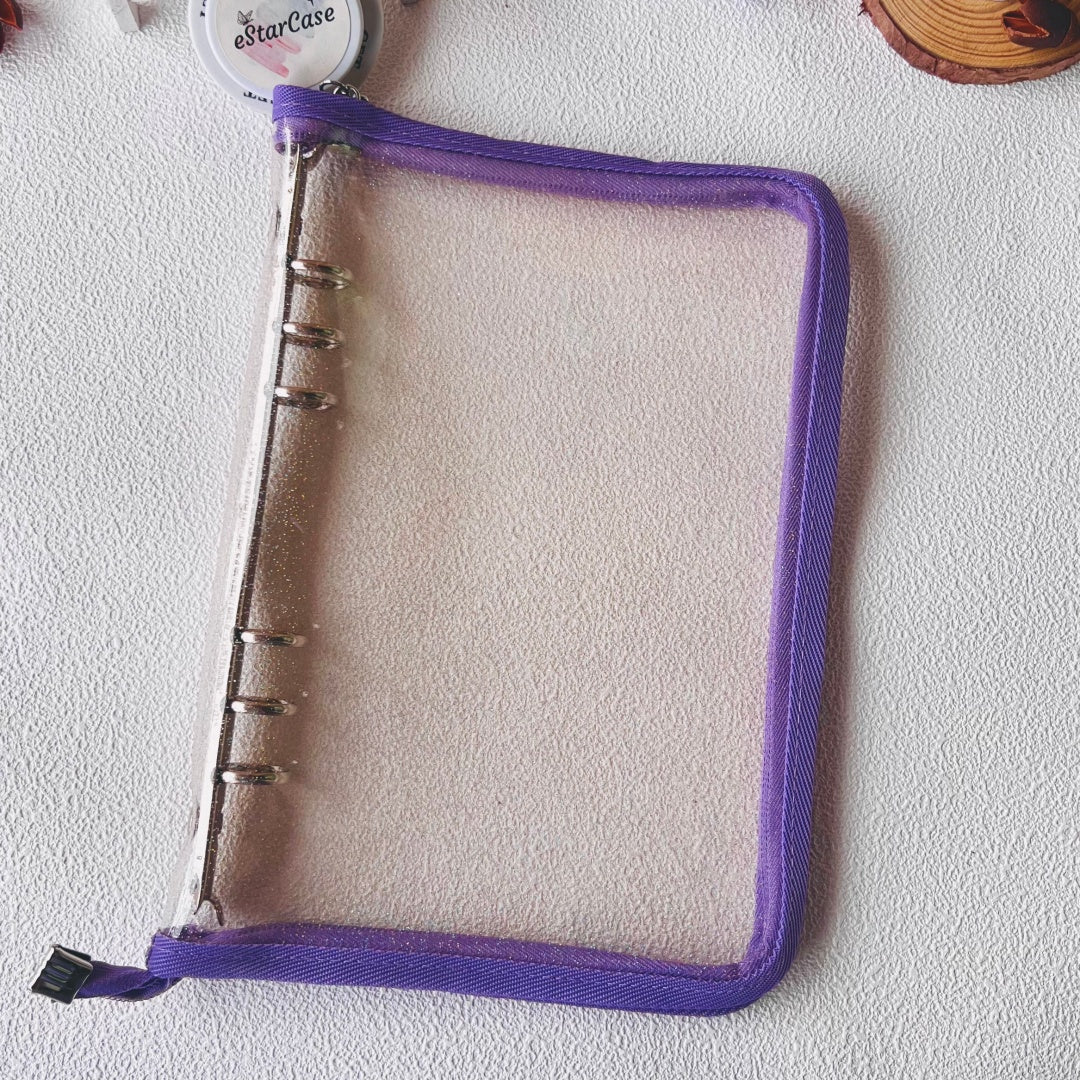 A5 Zipper Glitter Clear Storage Album Cover