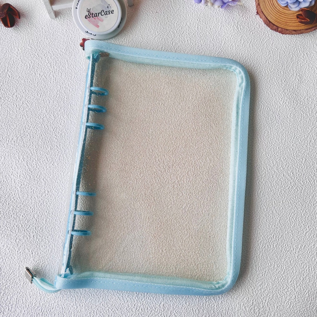 A5 Zipper Glitter Clear Storage Album Cover