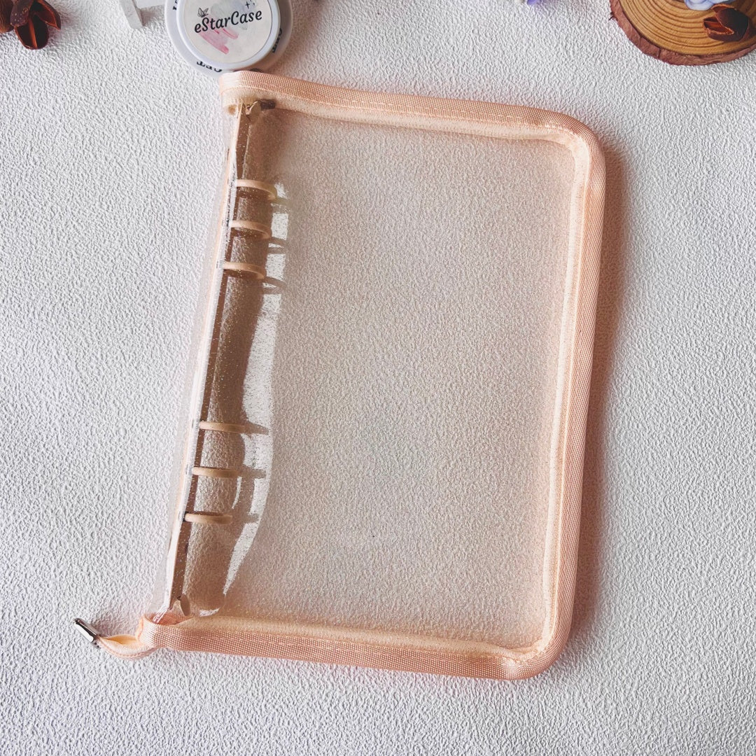 A5 Zipper Glitter Clear Storage Album Cover