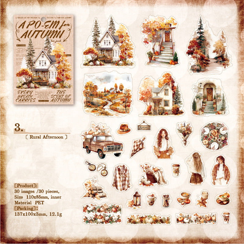 A Poem For Autmn Sticker 30pcs