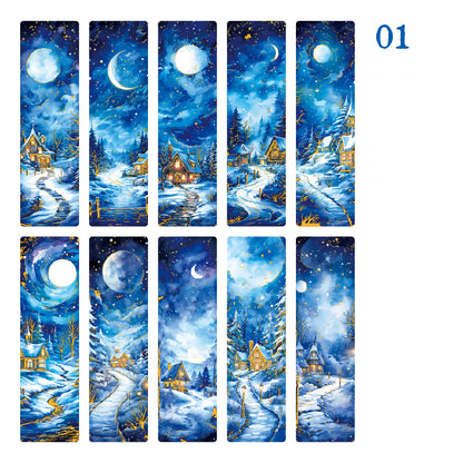 A Snowy Night Bookmark 10pcs