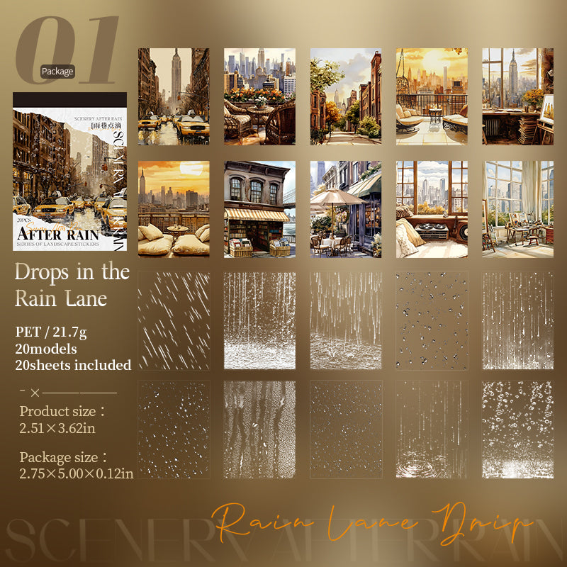 After Rain Sticker 20pcs