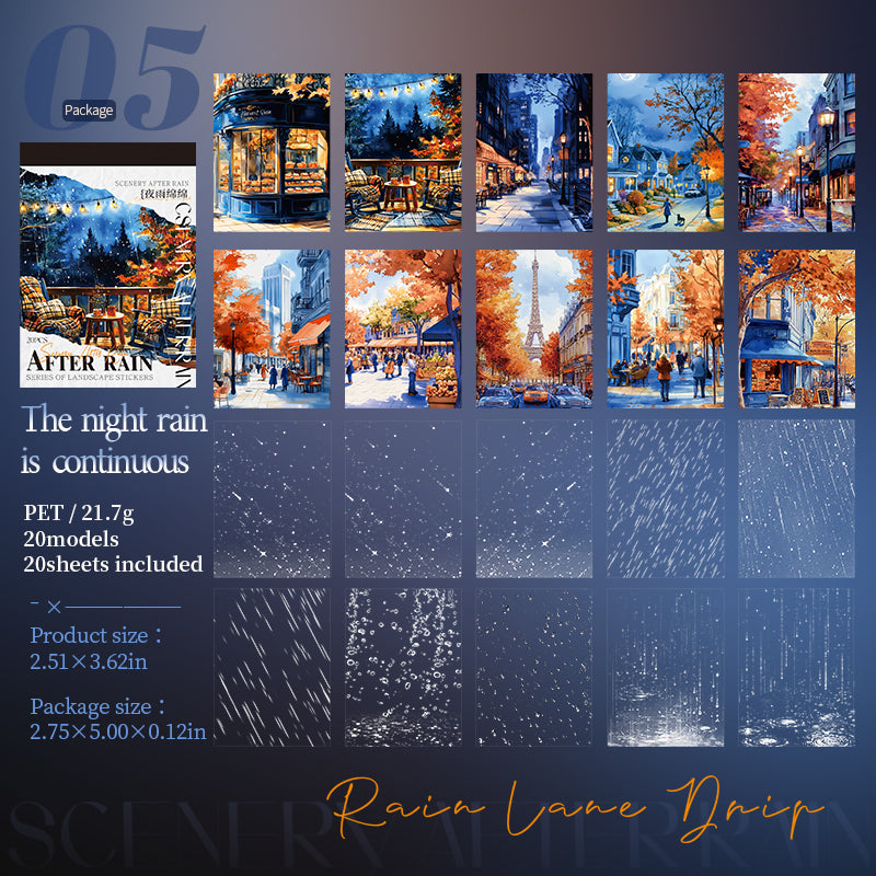 After Rain Sticker 20pcs