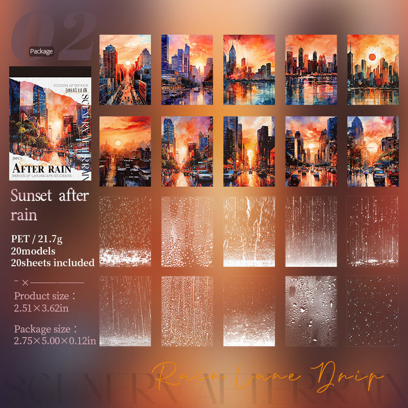 After Rain Sticker 20pcs