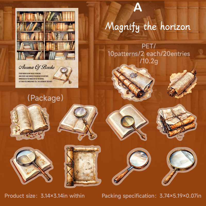 Aioma of Books Stickers 20pcs