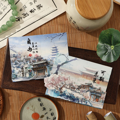 Ancient-style Courtyard Stickers 10pcs