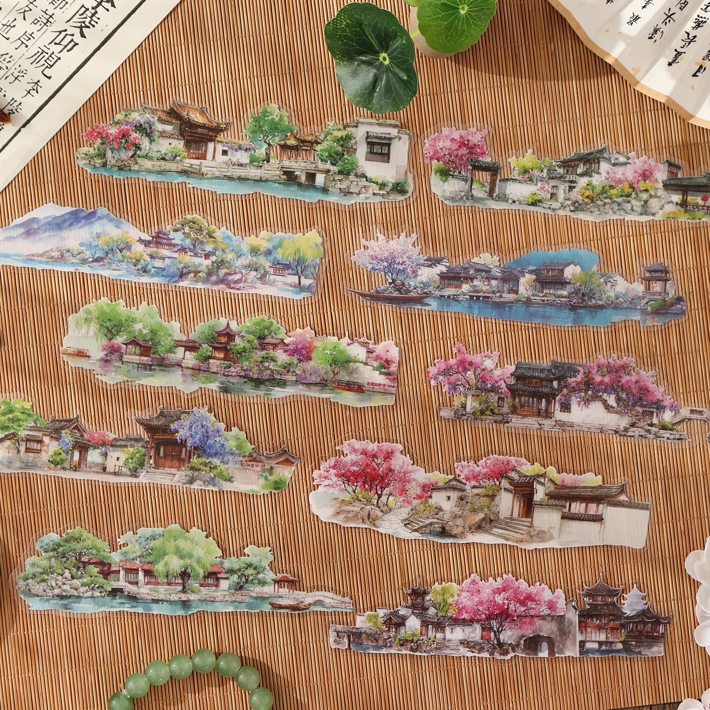 Ancient-style Courtyard Stickers 10pcs