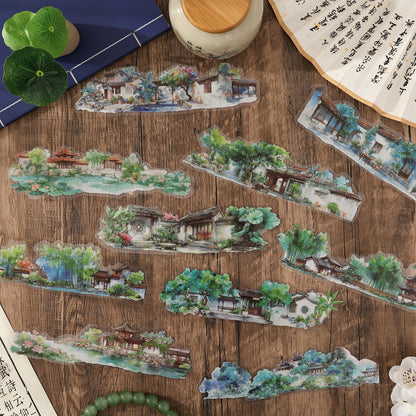 Ancient-style Courtyard Stickers 10pcs