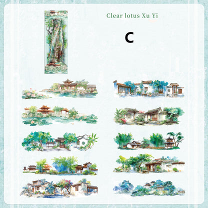 Ancient-style Courtyard Stickers 10pcs