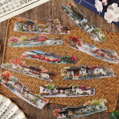 Ancient-style Courtyard Stickers 10pcs