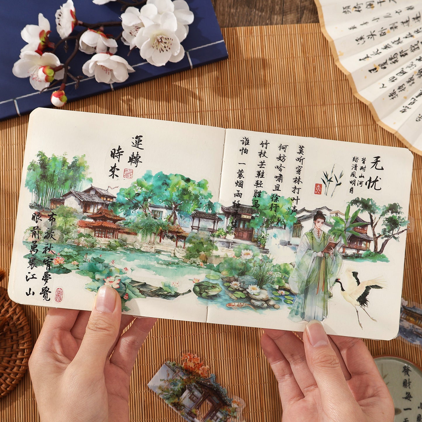 Ancient-style Courtyard Stickers 10pcs