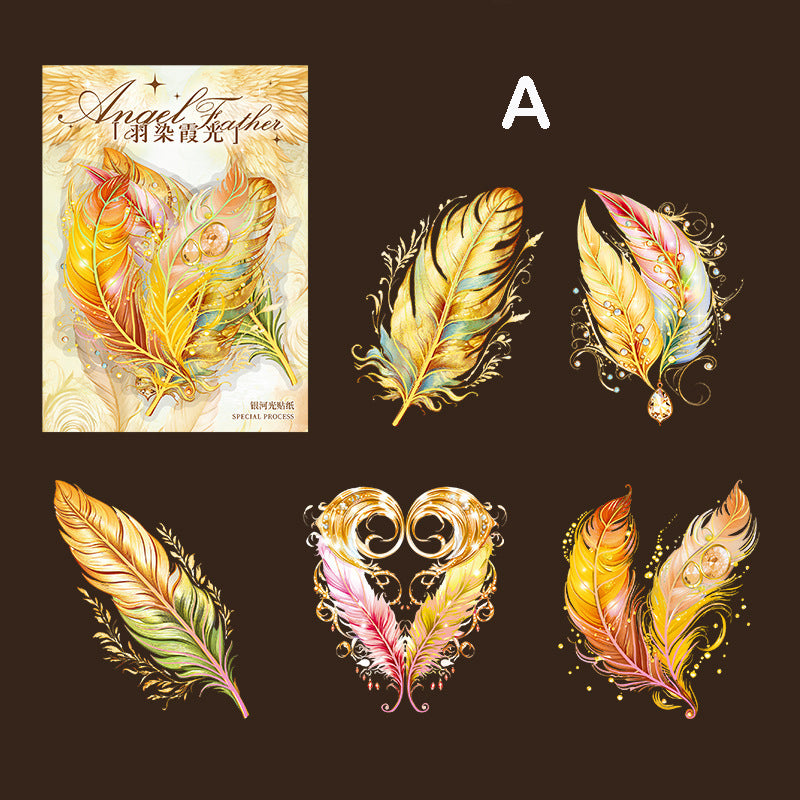 Angel Feather Stickers 5pcs