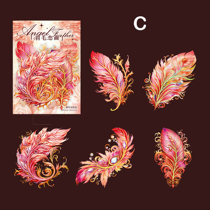 Angel Feather Stickers 5pcs