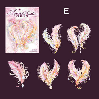 Angel Feather Stickers 5pcs