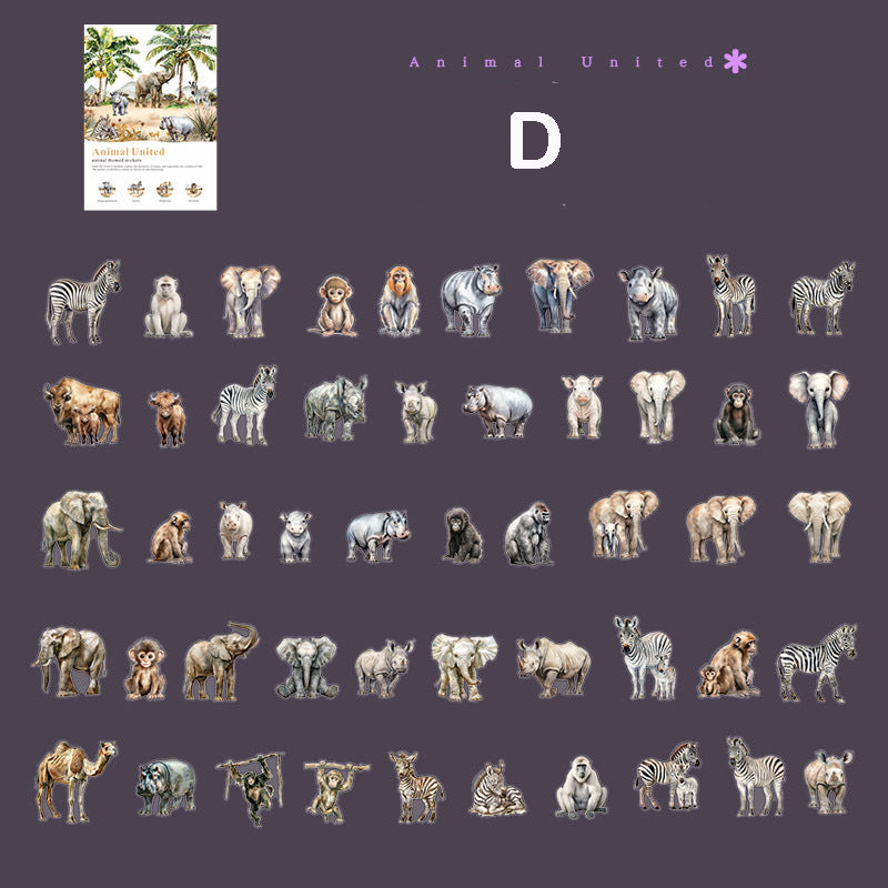 Animal United Stickers 50pcs