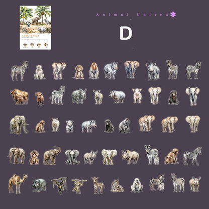 Animal United Stickers 50pcs