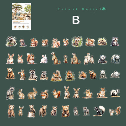 Animal United Stickers 50pcs