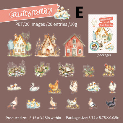 Animals and habitats Sticker 20pcs