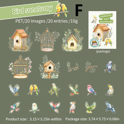 Animals and habitats Sticker 20pcs