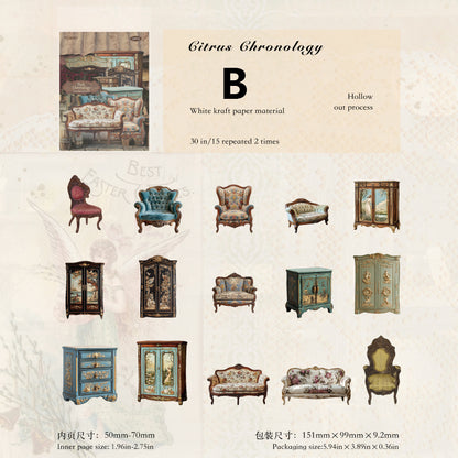 Antique Collection Museum Stickers 30pcs