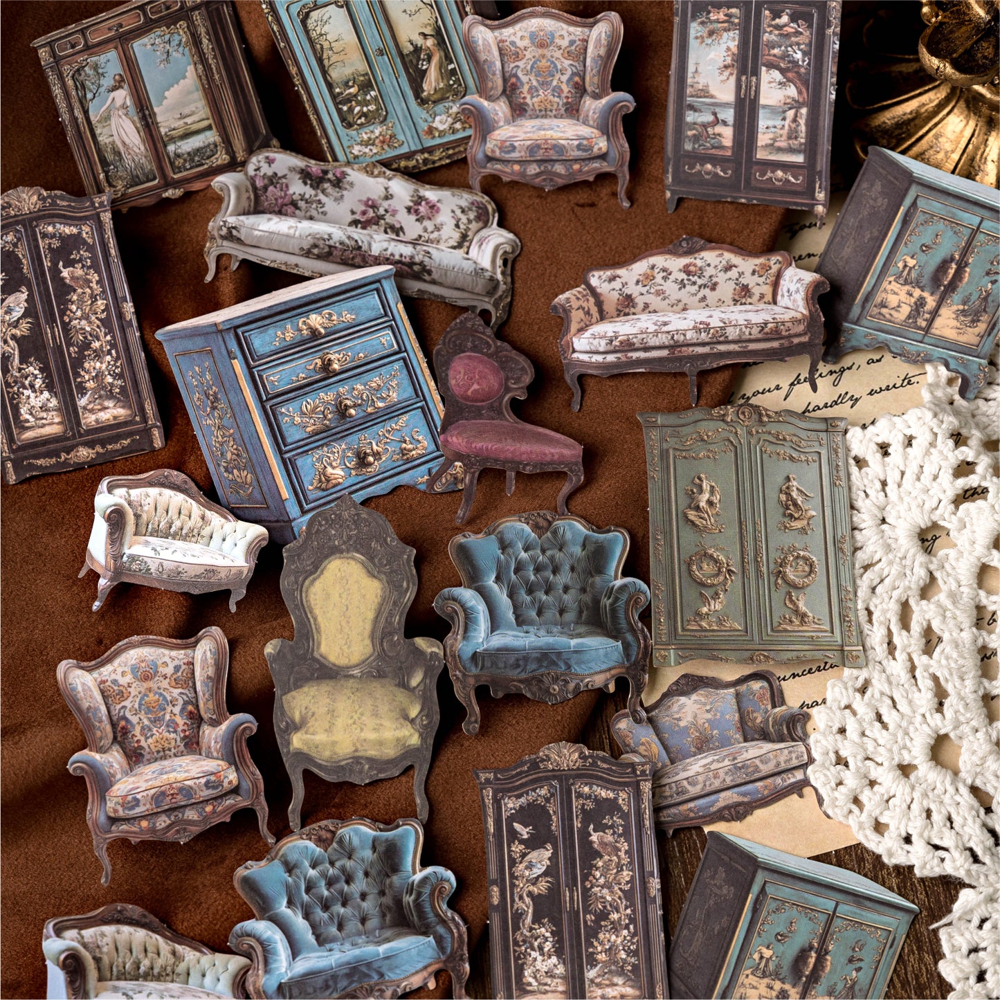 Antique Collection Museum Stickers 30pcs