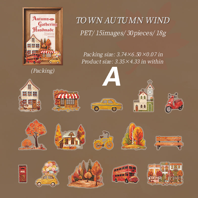 Autumn Handicrafts Sticker 30pcs