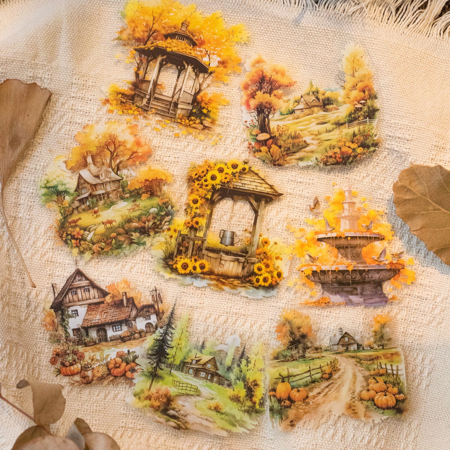 Autumn Leisurely Journey Stickers 10pcs