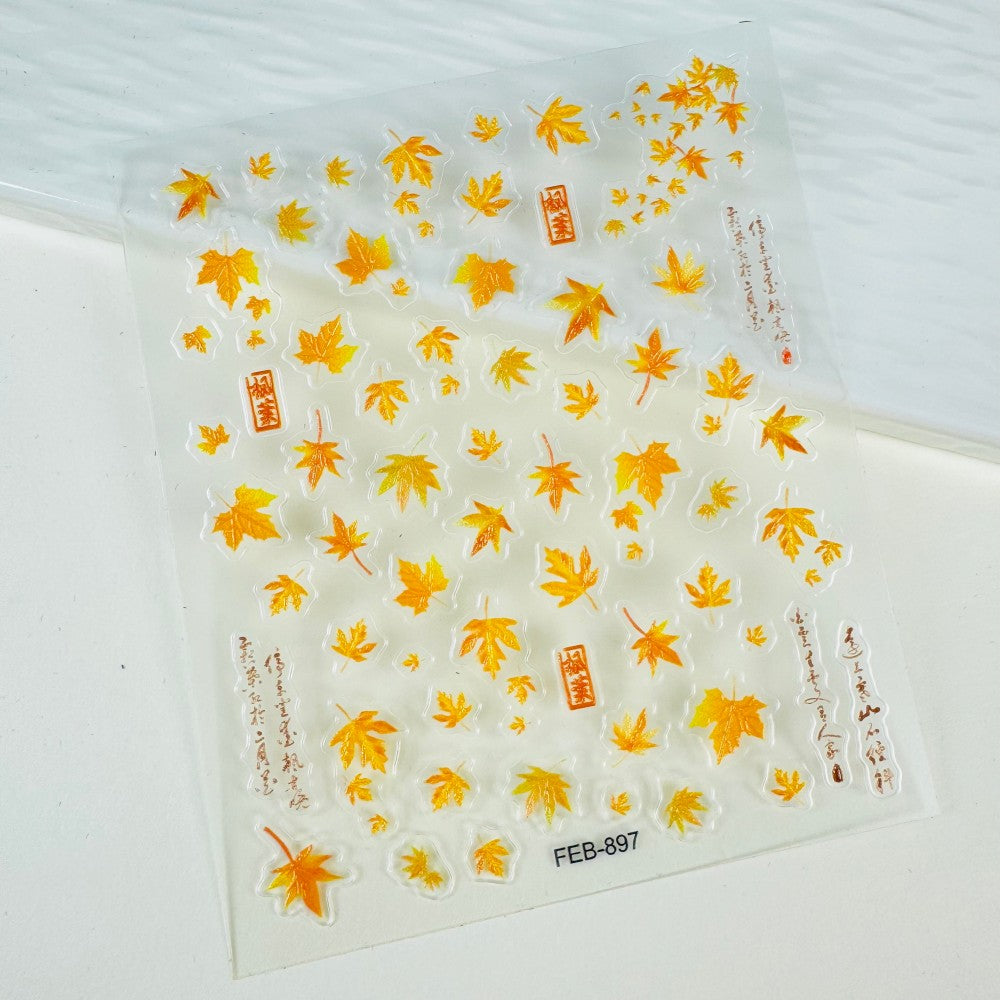 Autumn Maple Leaves Mini Stickers