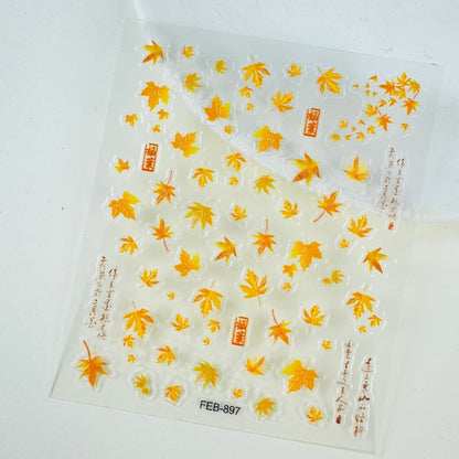 Autumn Maple Leaves Mini Stickers