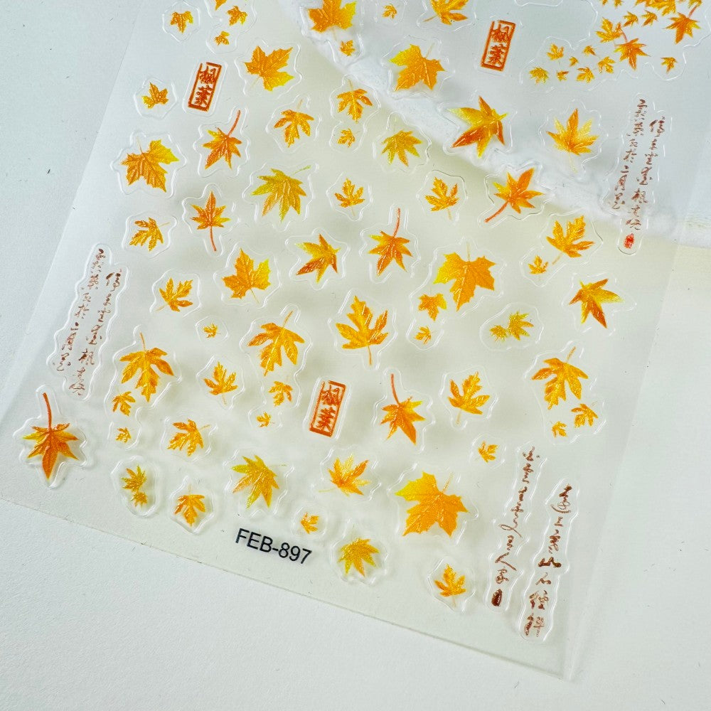 Autumn Maple Leaves Mini Stickers