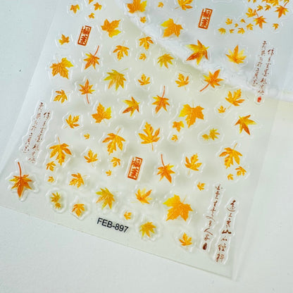 Autumn Maple Leaves Mini Stickers