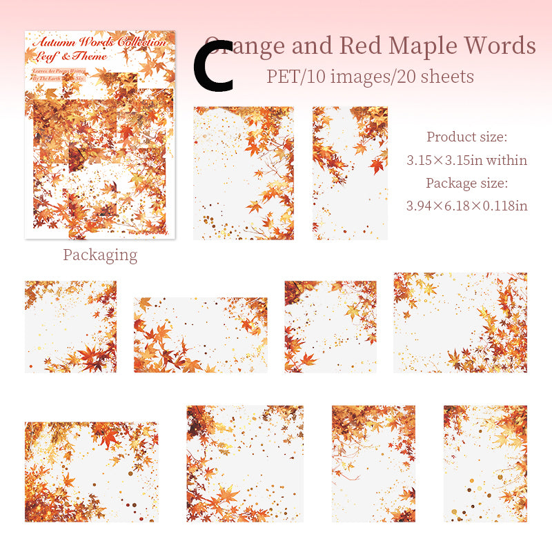 Autumn Words Sticker 20pcs