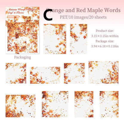 Autumn Words Sticker 20pcs