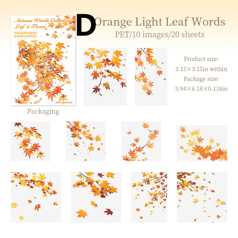 Autumn Words Sticker 20pcs