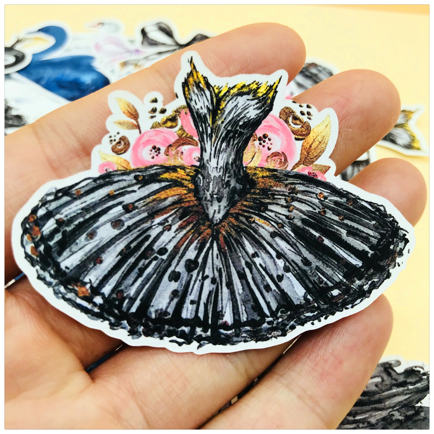 Ballet Black and White Swan Stickers 26pcs