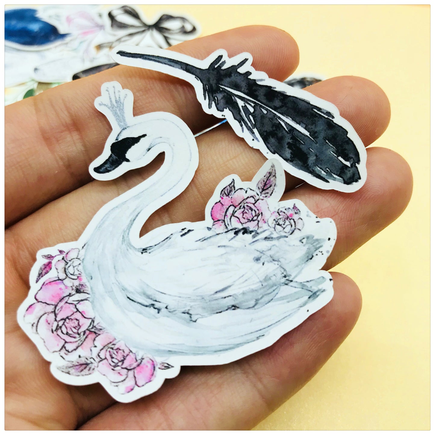 Ballet Black and White Swan Stickers 26pcs