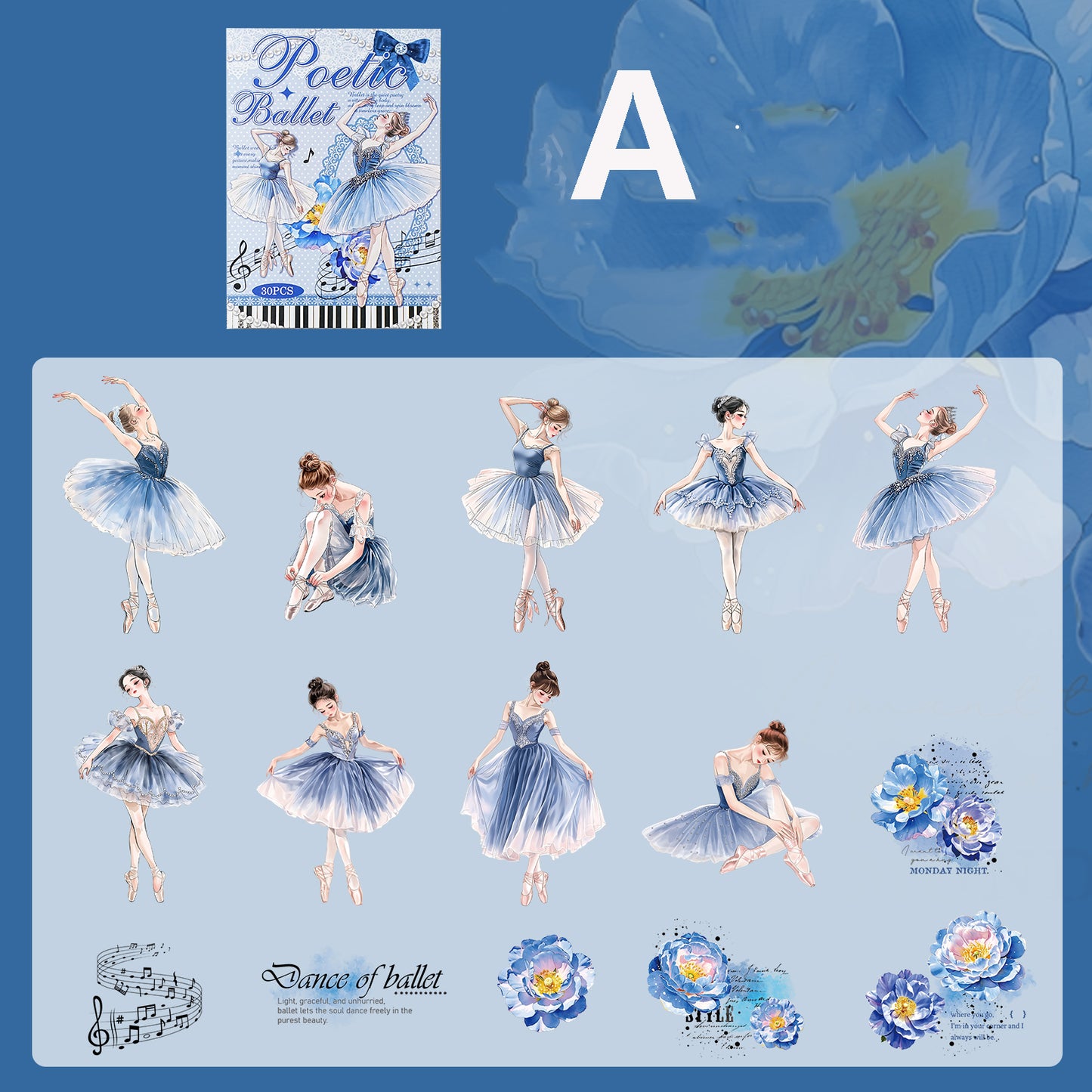 Ballet Monologue Series Sticker 30pcs